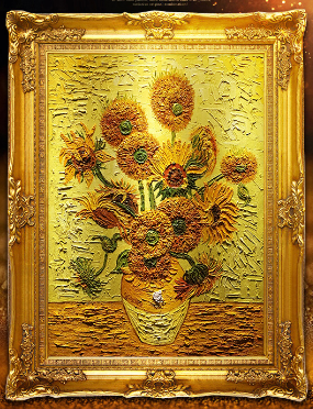 手绘油画向日葵客厅装饰画欧式花卉作品世界名画玄关壁画酒店挂画