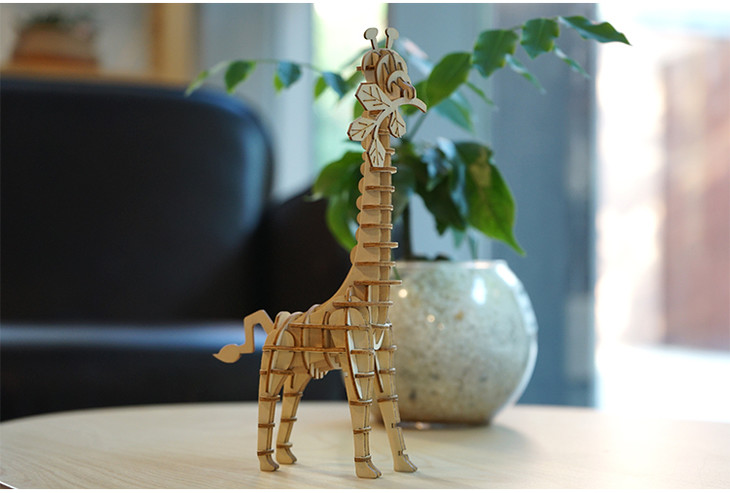 果壳有玩 | 木质动物拼插玩具12款 3d立体拼图 diy手工摆件