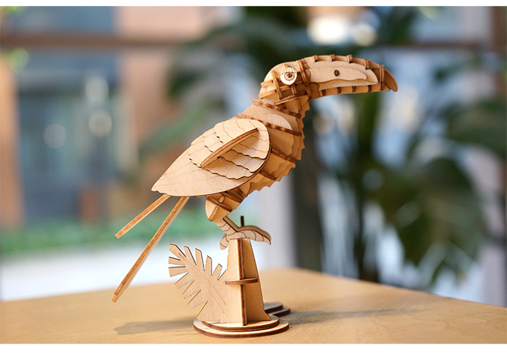 果壳有玩 | 木质动物拼插玩具12款 3d立体拼图 diy手工摆件