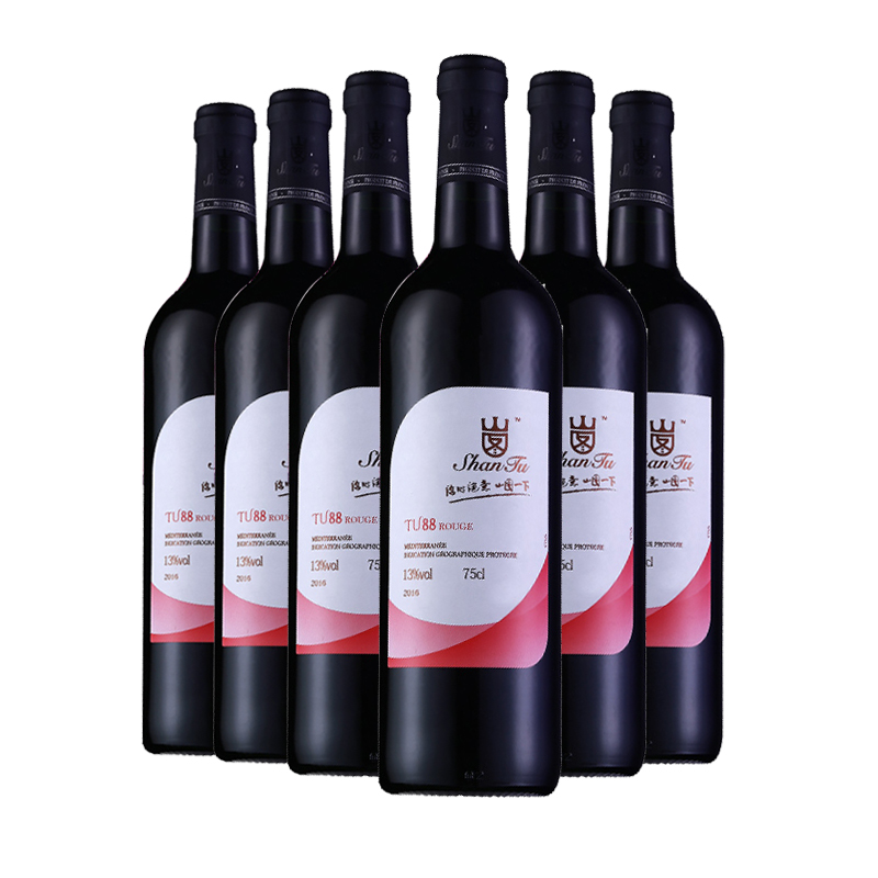 13%vol法国山图干红葡萄酒(TU88)750ml*6