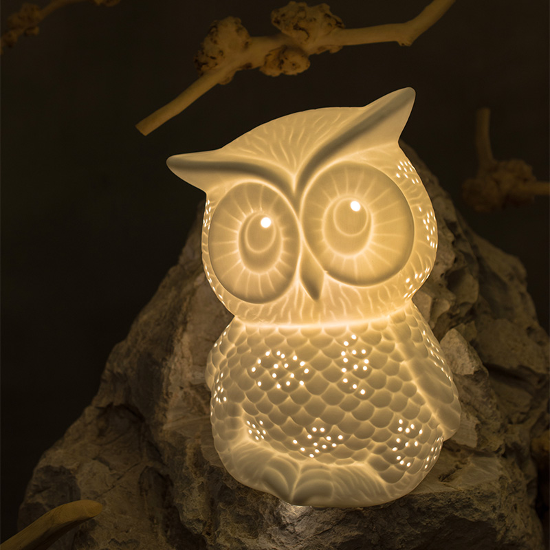 猫头鹰 手工陶瓷台灯o大美无形