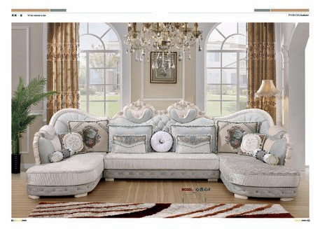 简约布艺现代客厅转角组合时尚布沙发(心连心)