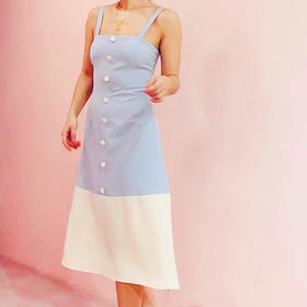 AtelierMissLu / Kay-水蓝拼色吊带裙