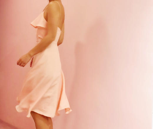 AtelierMissLu/ Diane -粉色荷叶边吊带裙 商品图5