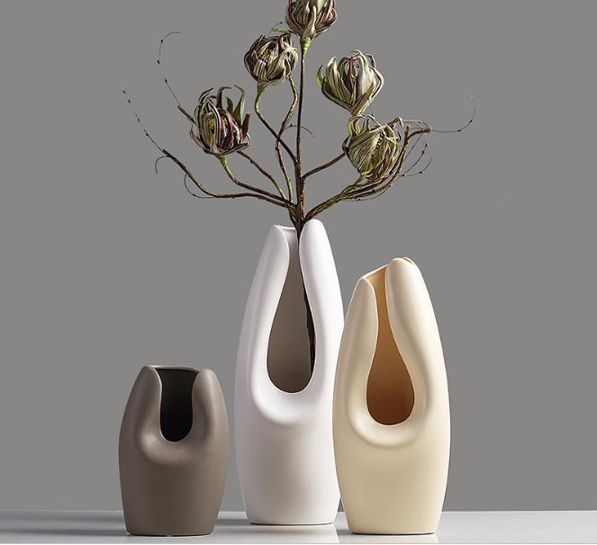 【家居摆件】欧式陶瓷花瓶三件套家居摆设创意家居工艺品花器摆件