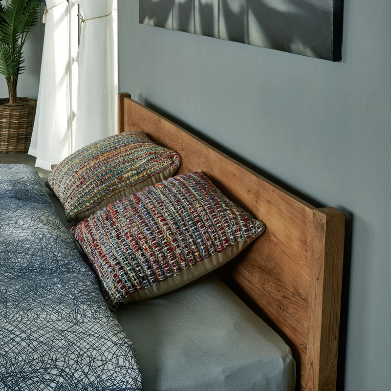 loft49shop品库 莫斯双人床进口柚木实木1.5米简约1.8米卧室家具