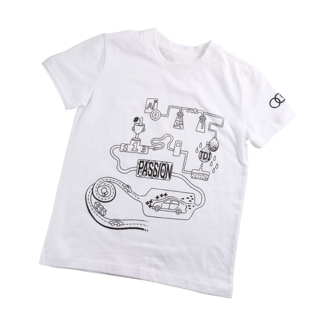 奥迪涂鸦儿童 t 恤