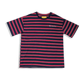 日语刺绣细条纹半袖