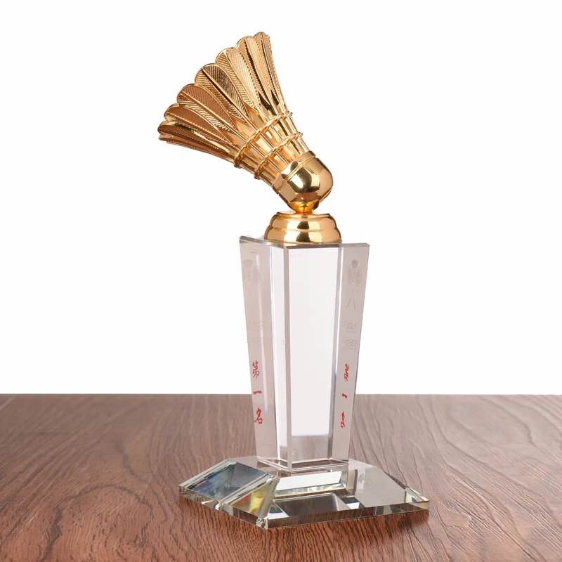 羽毛球比赛奖杯金属奖杯定制创意金属刻字制作体育比赛颁奖礼品