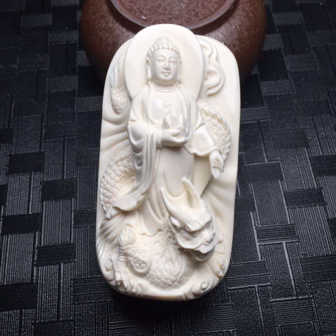 【47316】猛犸象牙阿弥陀佛挂件
