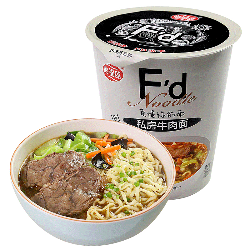 海福盛 方便面 私房牛肉面 非油炸fd冻干面 泡面杯面64g