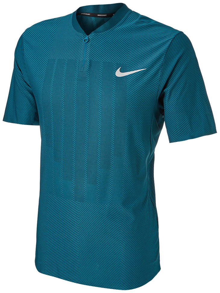 nike mens summer zonal cool adv henley 网球服