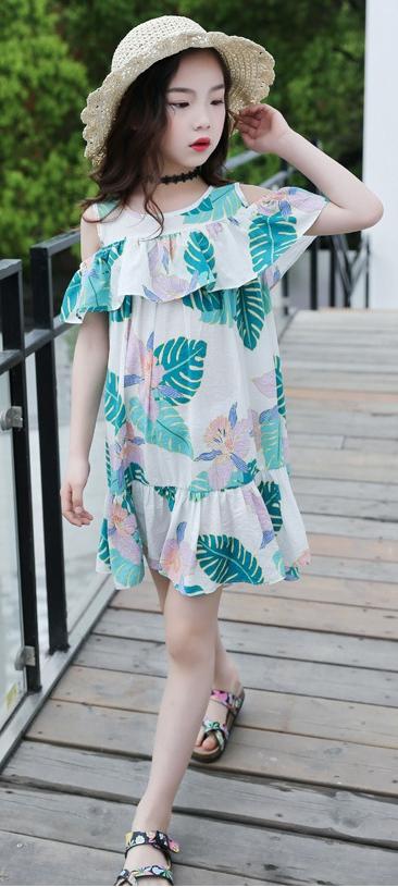 LJ01露肩荷叶边连衣裙，火爆手工圈的爆款 商品图0
