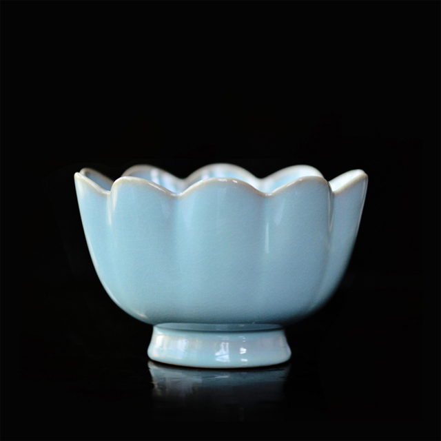 长物居 仿汝窑莲瓣碗 景德镇仿古陶瓷餐碗建水