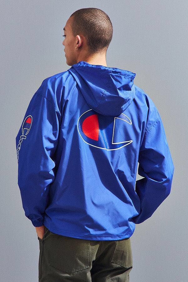 champion冠军 18年新款 防晒衣外套 纯色搭配袖子草写logo,连帽款式!
