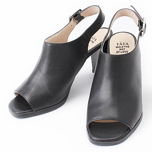 tata 35码皮凉鞋女鱼嘴粗跟样鞋 C40 商品图0