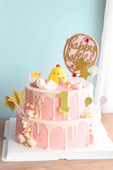 小鸡女孩周岁蛋糕