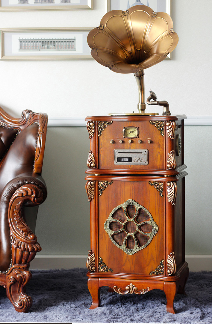 kasa.bene/凯撒宾尼 仿古留声机 复古黑胶电唱机 x17 鎏金岁月