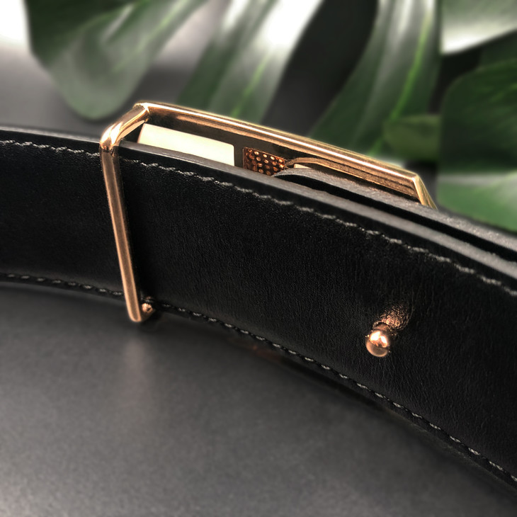 【奢华】18k玫瑰金和田玉(白玉)镶钻腰扣