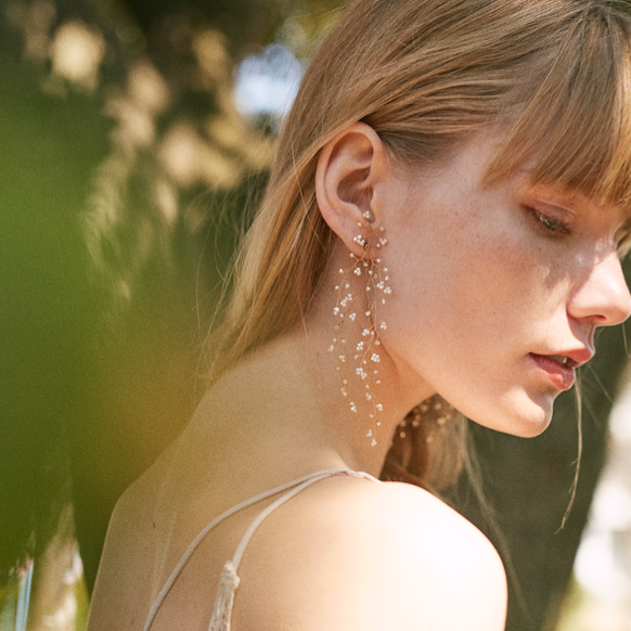 北京仓｜14-Baby's Breath-珍珠 耳夹（无需耳洞）［日本设计师］