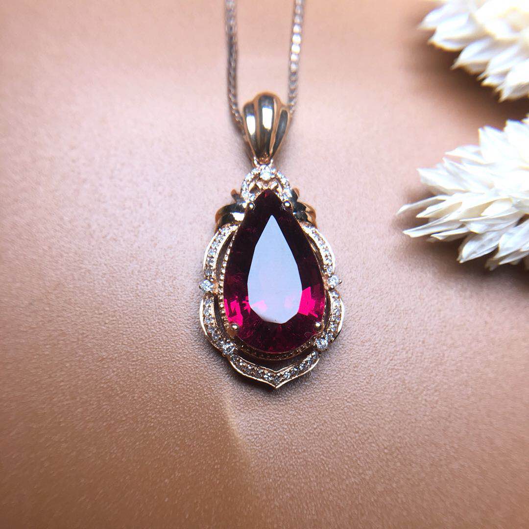 【30801】卢比来碧玺水滴吊坠