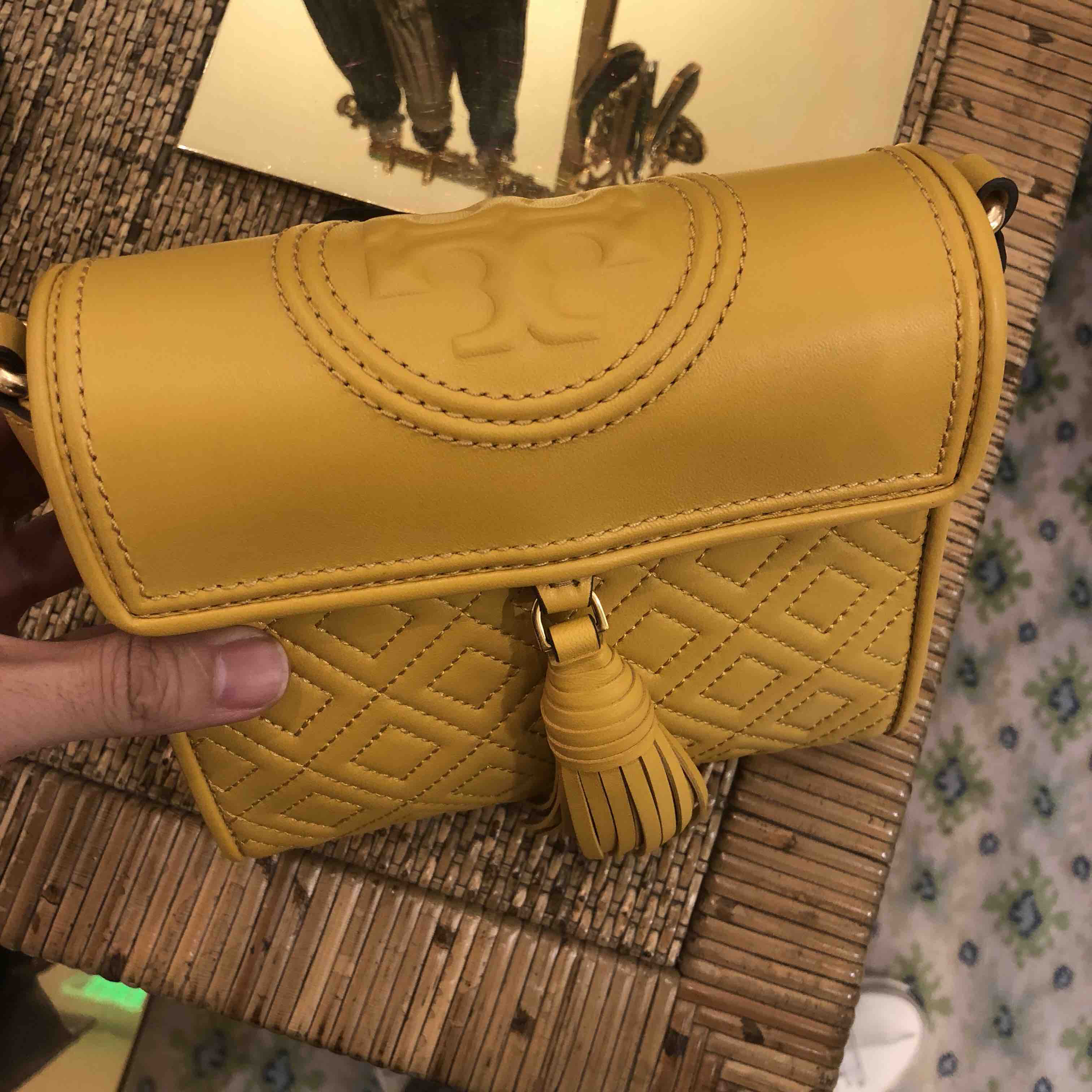 tory burch tb专柜款流苏fleming斜挎包