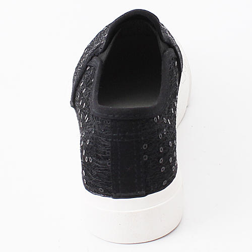 36码黑色镂空亮片休闲鞋女厚底平底鞋C38 商品图2