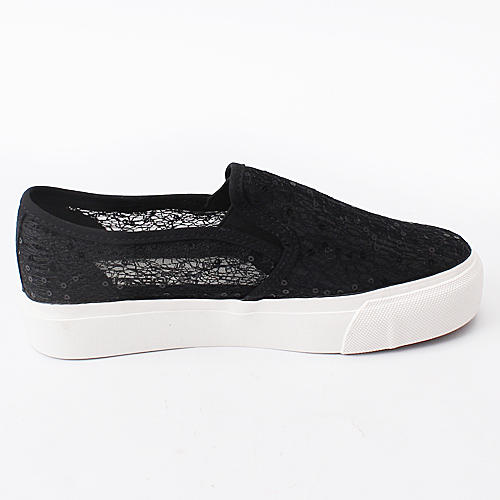 36码黑色镂空亮片休闲鞋女厚底平底鞋C38 商品图3