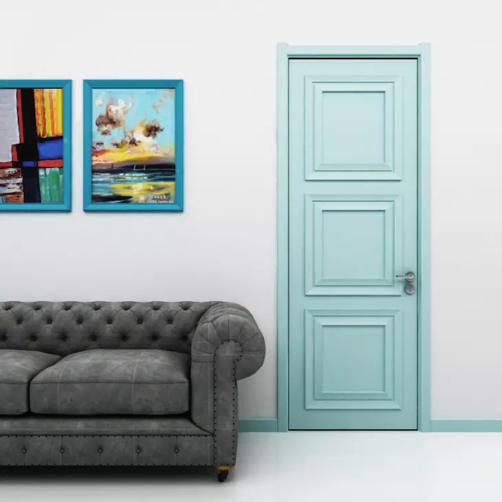 彩色门 三格木门a xd003 购买请拍定金