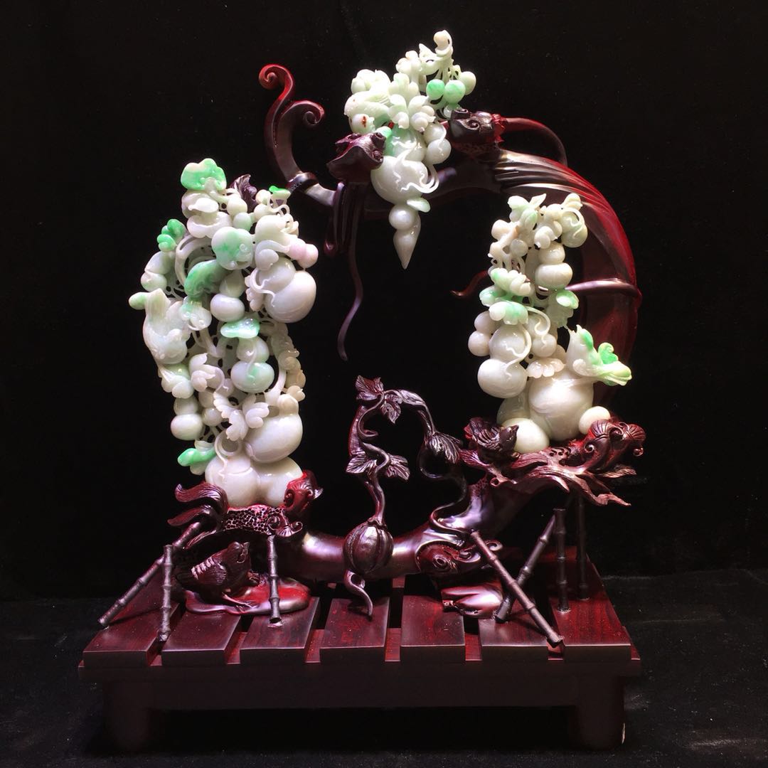 【60563】翡翠"千秋万代"精品摆件