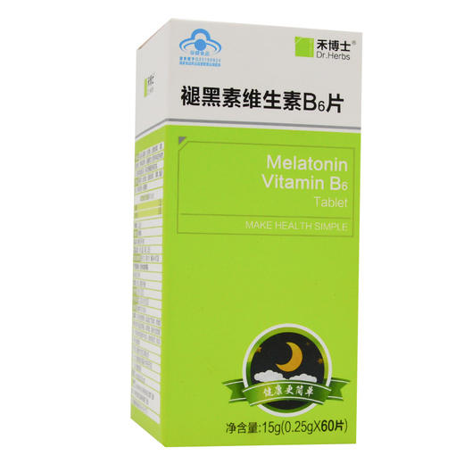 禾博士褪黑素维生素B6片_15g(0.25g*60片)*1瓶 商品图0