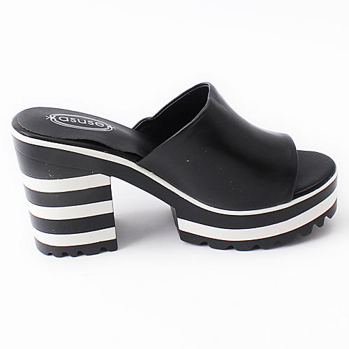 37码粗跟凉拖女高跟凉鞋露趾头层牛皮防水台女鞋C43 商品图3