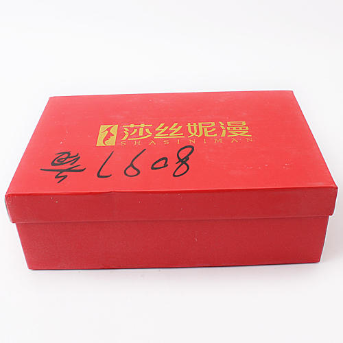 莎丝妮漫36码红色牛皮革凉鞋女包头粗跟C12 商品图6