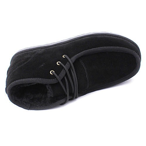 42码黑色男士雪地靴加绒棉鞋真皮保暖短靴 F3 商品图4