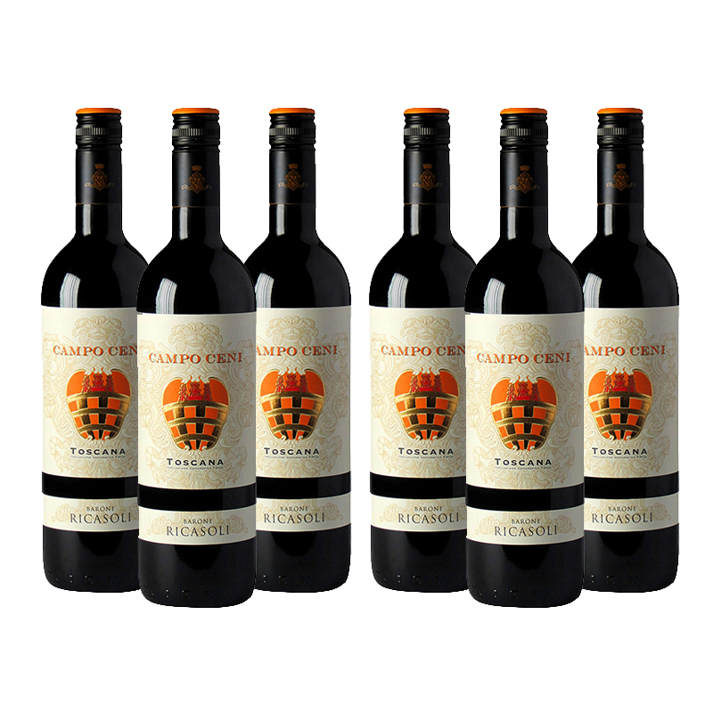 托斯卡納igt 【6pack】ricasoli campo ceni rosso, italy toscana