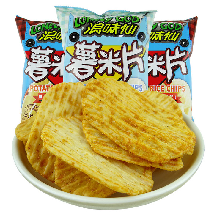 【两种口味】 旺旺浪味仙薯米片35g 经典海盐味/德克萨斯烤肉味 薯片