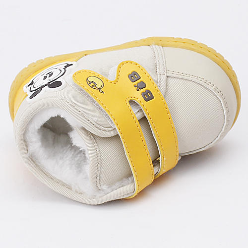 130码浅杏色软底加绒保暖生态婴儿鞋 F3 商品图4