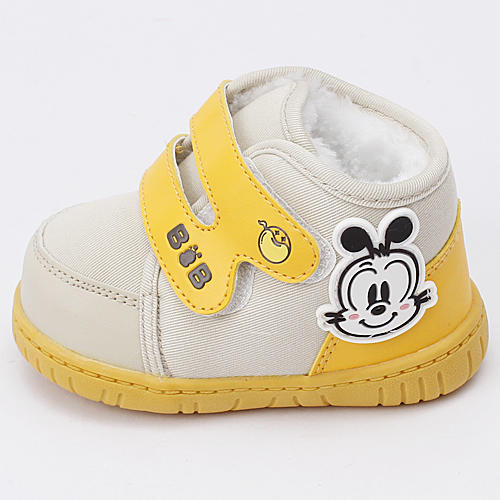 130码浅杏色软底加绒保暖生态婴儿鞋 F3 商品图1