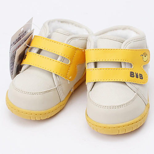 130码浅杏色软底加绒保暖生态婴儿鞋 F3 商品图0