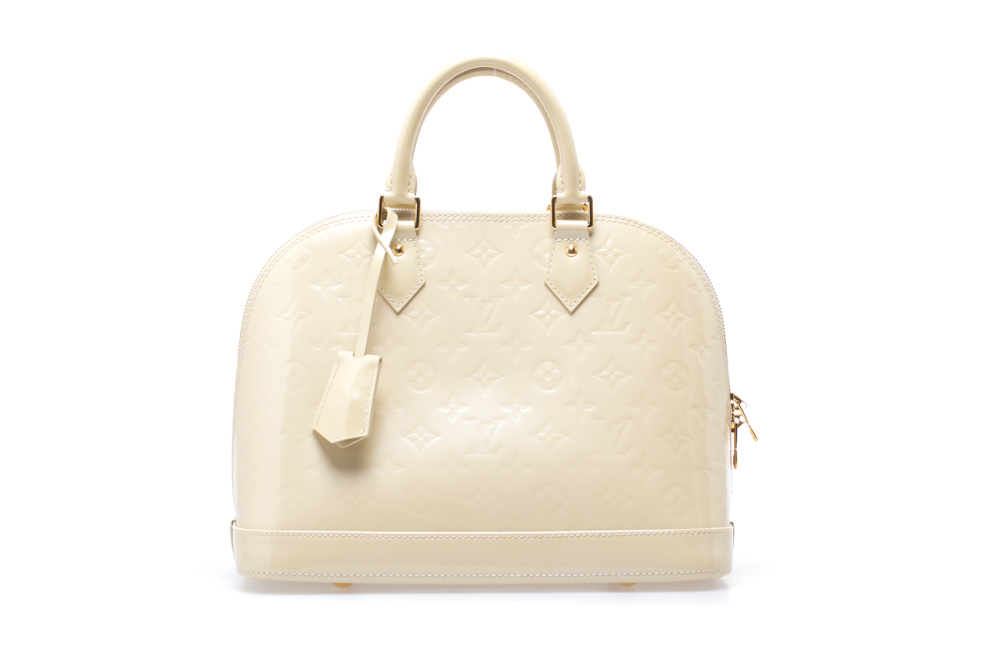 s级 louis vuitton 路易威登 lv alma 小号 漆皮米白老花手提包