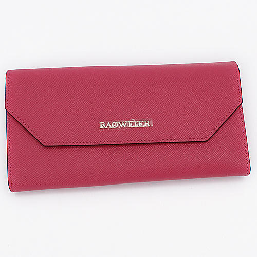 包薇尔真皮长款拉链钱包欧美牛皮十字纹零钱包A24 商品图0