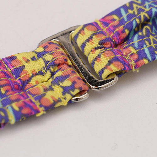 M码样衣荧光橘拼接彩色条纹比基尼泳衣套装 钢圈款 商品图3