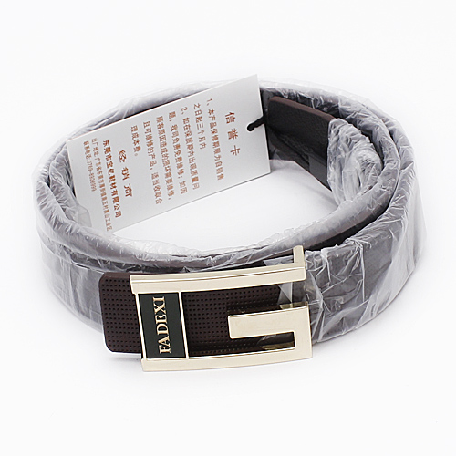 法得西棕色男士真皮皮带商务休闲平滑扣裤腰带_A13