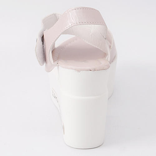 39码女士夏季少女风粉色厚底坡跟凉鞋A22 商品图4