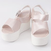 39码女士夏季少女风粉色厚底坡跟凉鞋A22 商品缩略图0