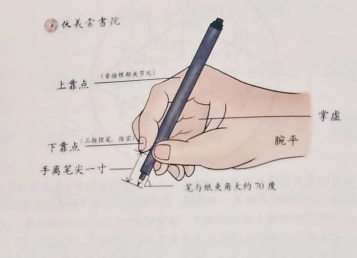 钢笔的正确握法图片