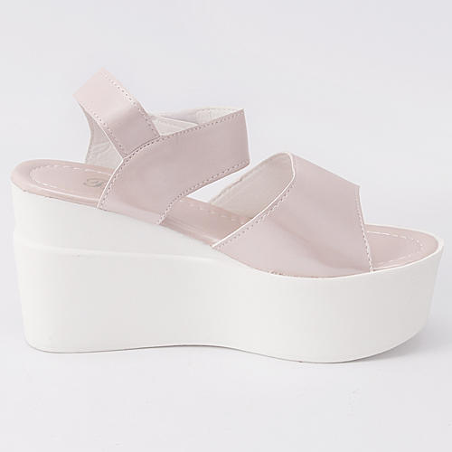 39码女士夏季少女风粉色厚底坡跟凉鞋A22 商品图3