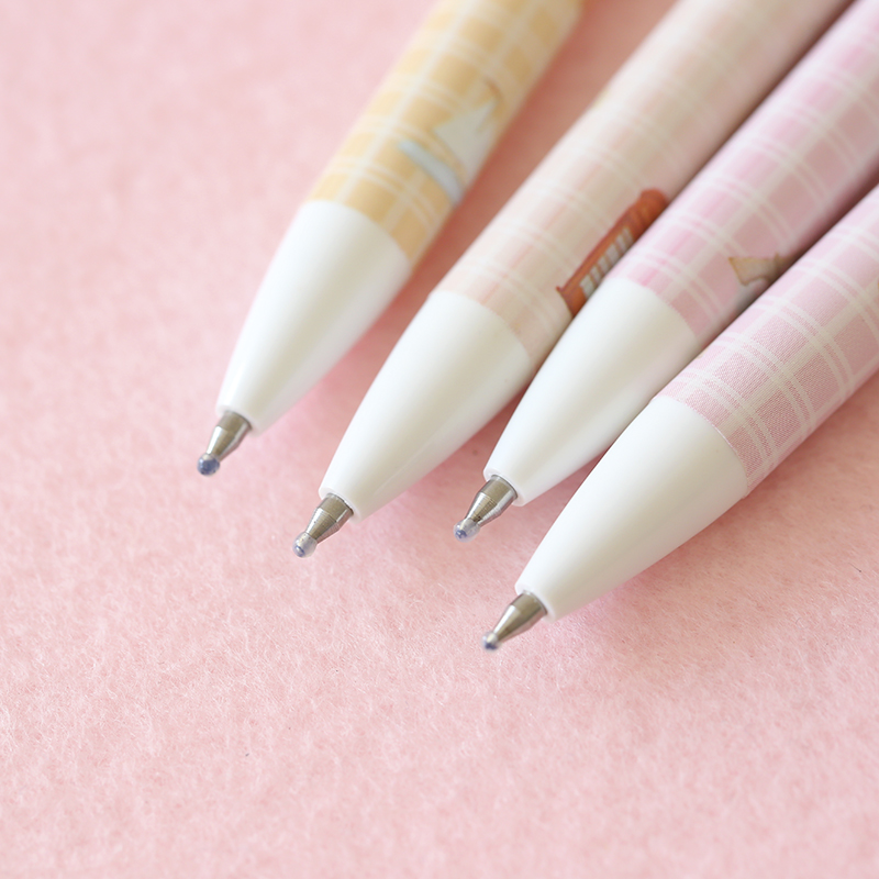 三年二班 麻球中性笔套装z学生用黑色0.5mm水笔4只装按动签字笔