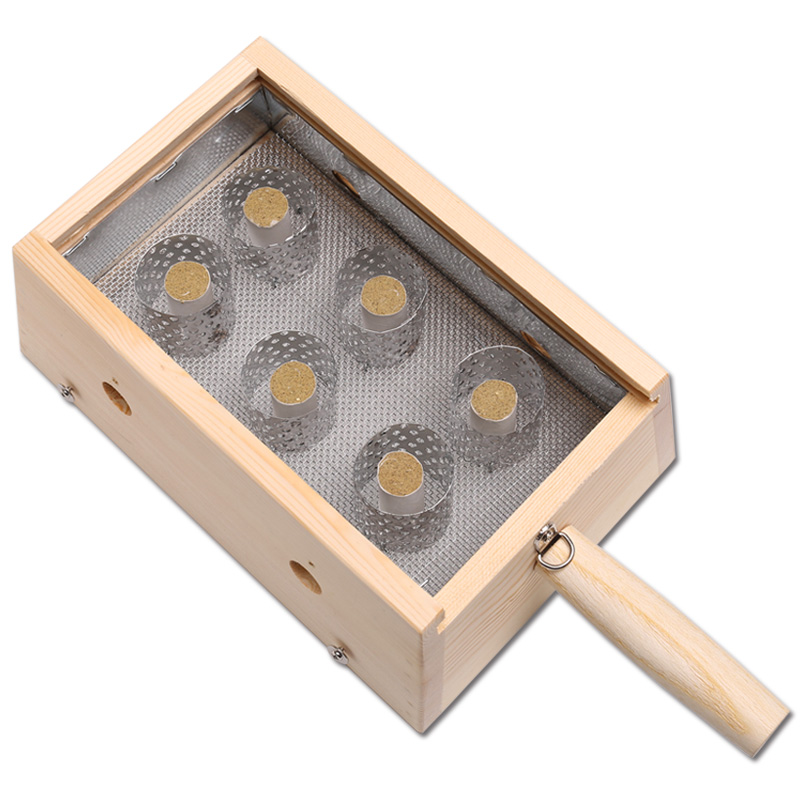 单艾堂 六针六柱实木艾灸盒