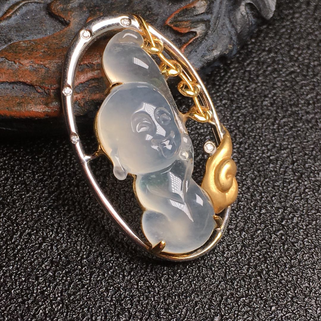 【60630】翡翠冰种小沙弥吊坠